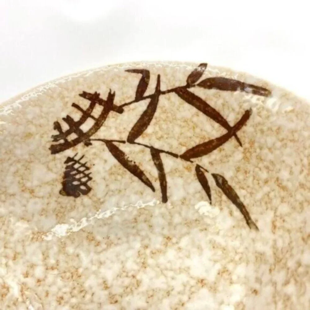 Hand Painted Stoneware Pottery Japan Rice Bowls Set Of 4 Vintage